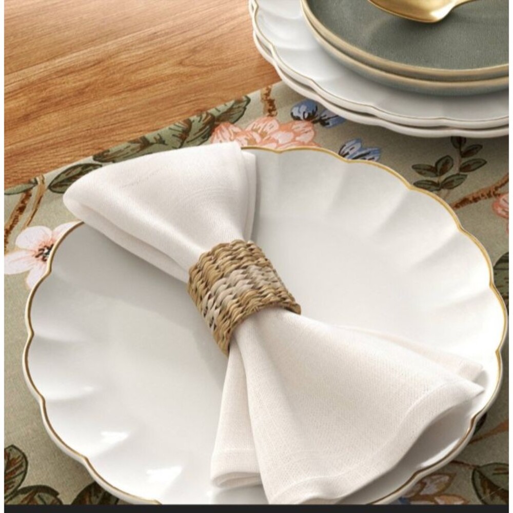 4 Pack THRESHOLD Woven Seagrass Napkin Ring Rustic Farmhouse Natural Table Decor